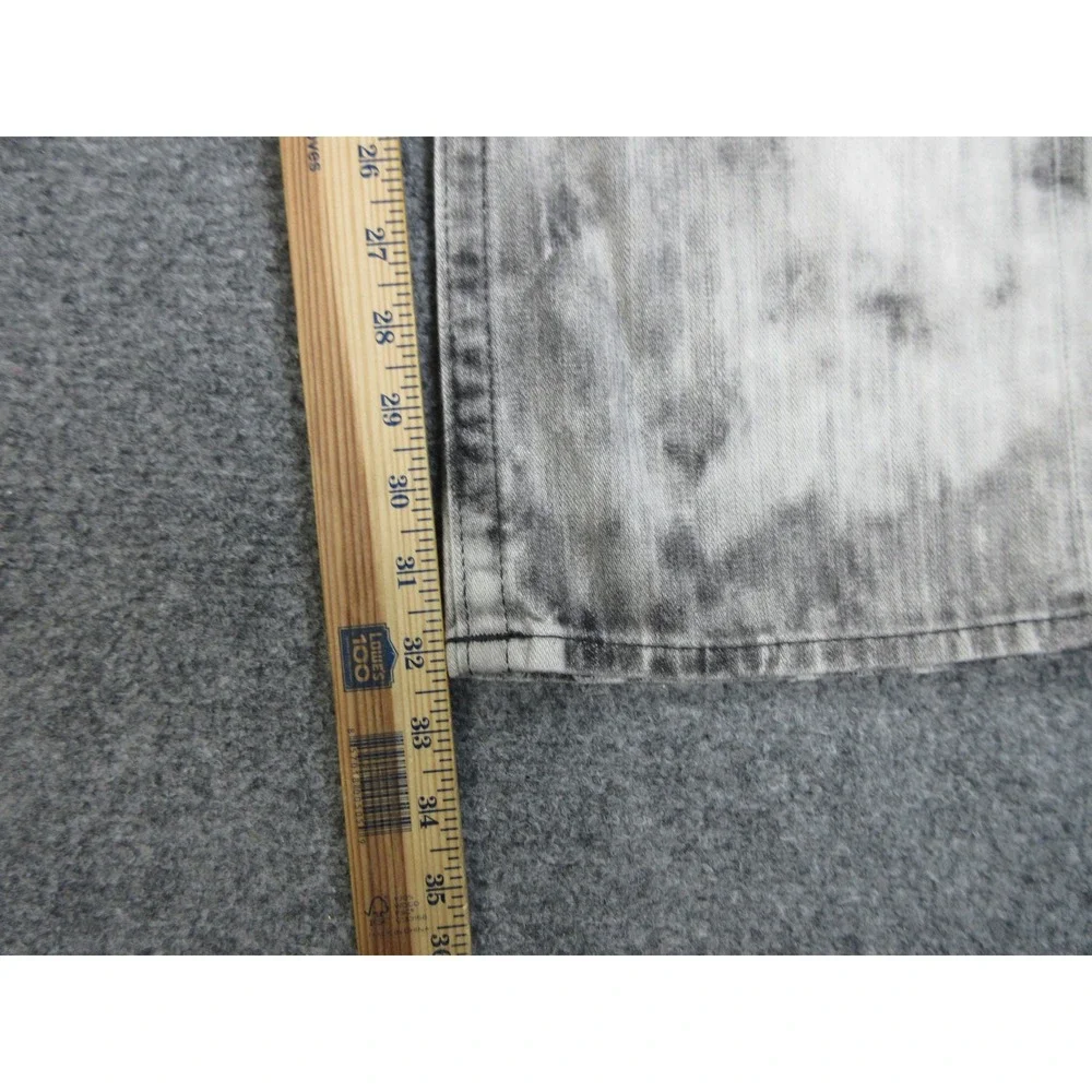 True Religion Ricky Jeans Mens 38x32 Gray Acid Wash Flap Pocket Denim USA